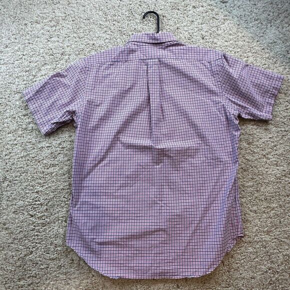 Ralph Lauren Short Sleeve Blue Plaid Men's Medium Button Up Shirt - Picture 6 of 7